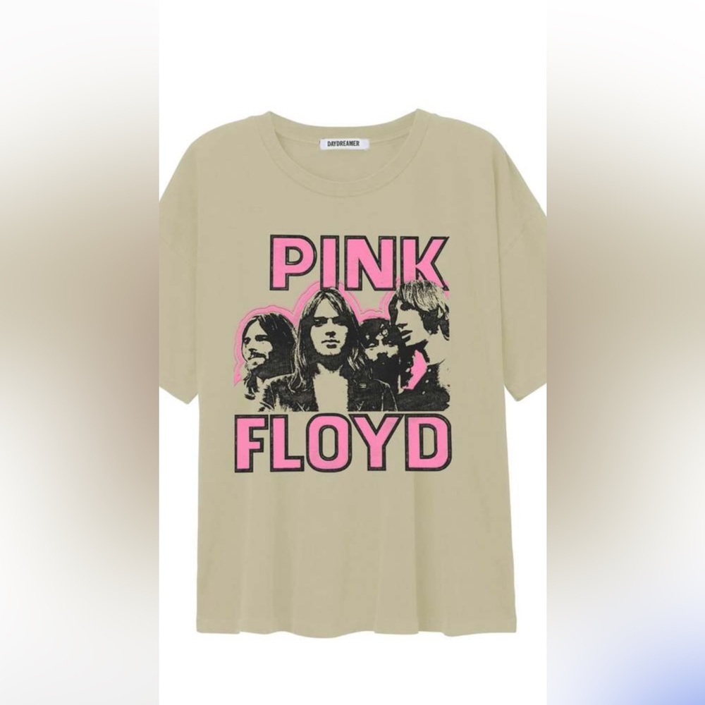 Daydreamer Pink Floyd Graphic Tee - Tan and Pink